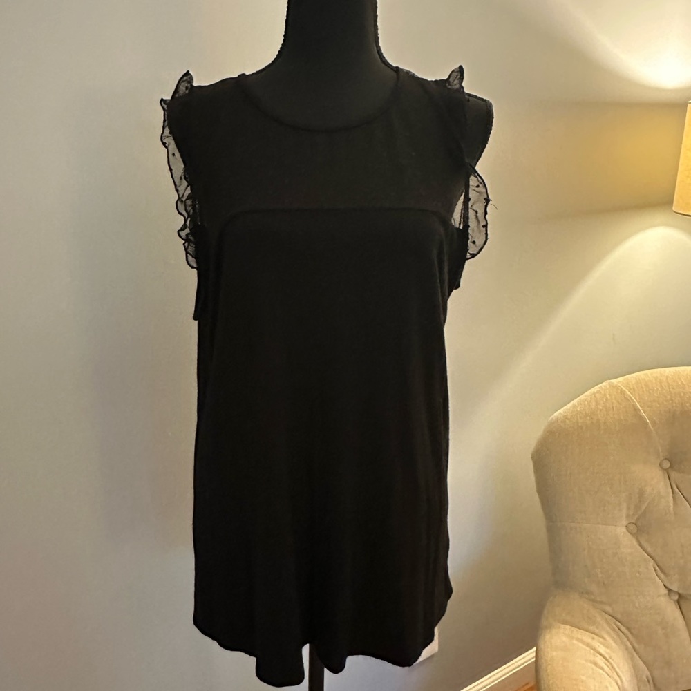 Loveappella Elegant Black Mesh Top